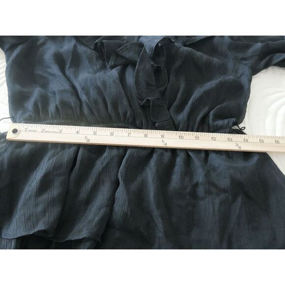 NWT By the River Women's Black Asymmetrical Tiered Surplice A-Line Dress S - Picture 8 of 10